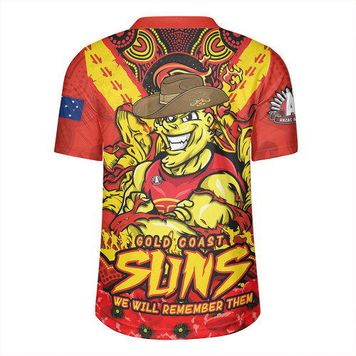 Gold Coast SUNS Rugby Jersey Ripped Legacy Of The Game The ANZAC Spirit Lives On