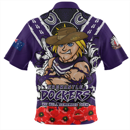 Fremantle Zip Polo Shirt Ripped Legacy Of The Game The ANZAC Spirit Lives On Fremantle Zip Polo Shirt Ripped Legacy Of The Game The ANZAC Spirit Lives On