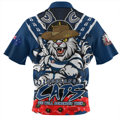 Geelong Cats Zip Polo Shirt Ripped Legacy Of The Game The ANZAC Spirit Lives On Geelong Cats Zip Polo Shirt Ripped Legacy Of The Game The ANZAC Spirit Lives On