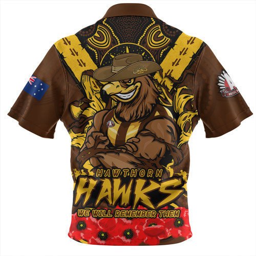 Hawthorn Zip Polo Shirt Ripped Legacy Of The Game The ANZAC Spirit Lives On Hawthorn Zip Polo Shirt Ripped Legacy Of The Game The ANZAC Spirit Lives On