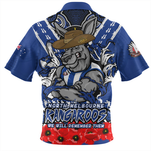 North Melbourne Zip Polo Shirt Ripped Legacy Of The Game The ANZAC Spirit Lives On North Melbourne Zip Polo Shirt Ripped Legacy Of The Game The ANZAC Spirit Lives On