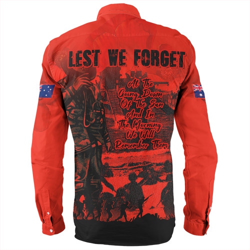 Australia Long Sleeve Shirt Red Legacy Honoring ANZAC Heroes Australia Long Sleeve Shirt Red Legacy Honoring ANZAC Heroes
