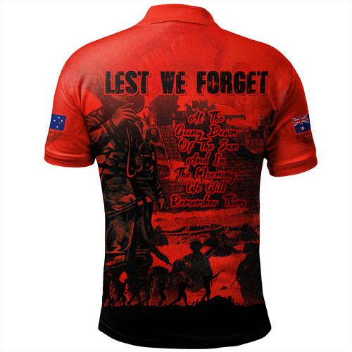 Australia Polo Shirt Red Legacy Honoring ANZAC Heroes Australia Polo Shirt Red Legacy Honoring ANZAC Heroes