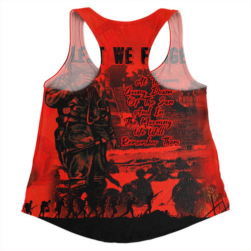 Australia Women Racerback Singlet Red Legacy Honoring ANZAC Heroes
