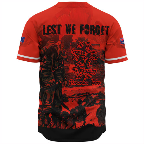 Australia Baseball Shirt Red Legacy Honoring ANZAC Heroes Australia Baseball Shirt Red Legacy Honoring ANZAC Heroes