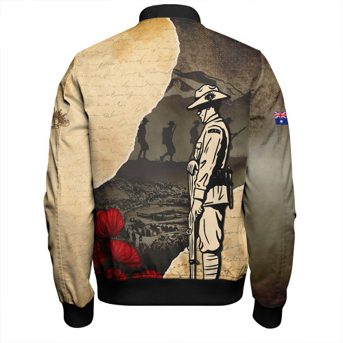 Australia Bomber Jacket Anzac Day Lest We Forget Letters From The Battlefield