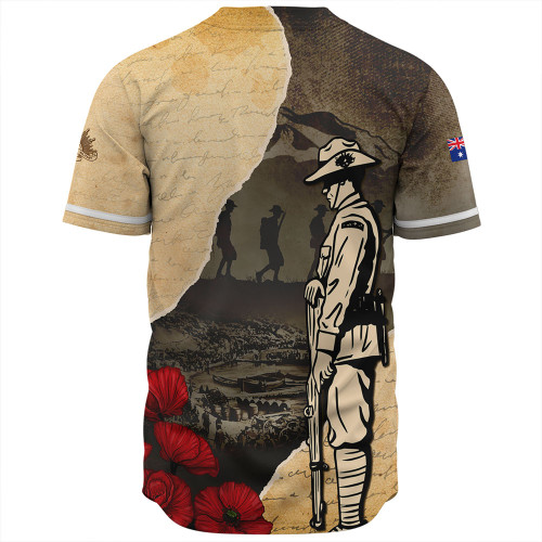 Australia Baseball Shirt Anzac Day Lest We Forget Letters From The Battlefield
