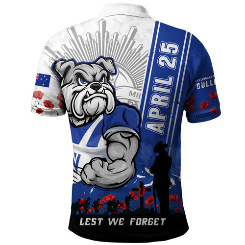 Canterbury-Bankstown Bulldogs Polo Shirt Anzac Day Lest We Forget Strong Fighting Spirit Canterbury-Bankstown Bulldogs Polo Shirt Anzac Day Lest We Forget Strong Fighting Spirit