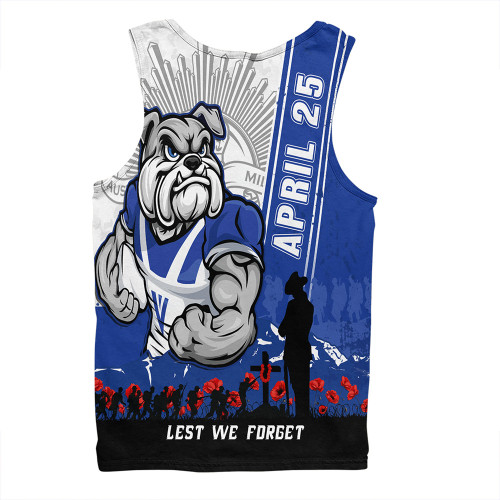 Canterbury-Bankstown Bulldogs Men Singlet Anzac Day Lest We Forget Strong Fighting Spirit