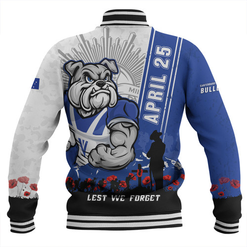 Canterbury-Bankstown Bulldogs Baseball Jacket Anzac Day Lest We Forget Strong Fighting Spirit Canterbury-Bankstown Bulldogs Baseball Jacket Anzac Day Lest We Forget Strong Fighting Spirit