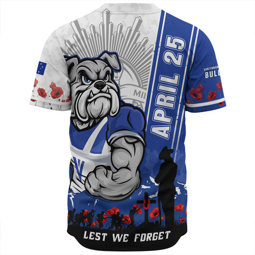 Canterbury-Bankstown Bulldogs Baseball Shirt Anzac Day Lest We Forget Strong Fighting Spirit Canterbury-Bankstown Bulldogs Baseball Shirt Anzac Day Lest We Forget Strong Fighting Spirit