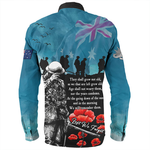 Australia Long Sleeve Shirt Anzac Day Blue Horizon Of Sacrifice