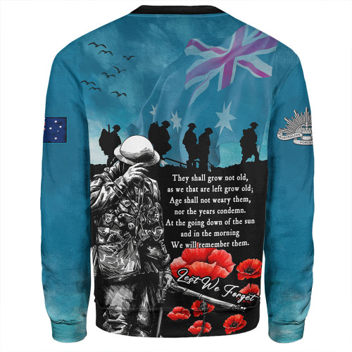 Australia Sweatshirt Anzac Day Blue Horizon Of Sacrifice Australia Sweatshirt Anzac Day Blue Horizon Of Sacrifice
