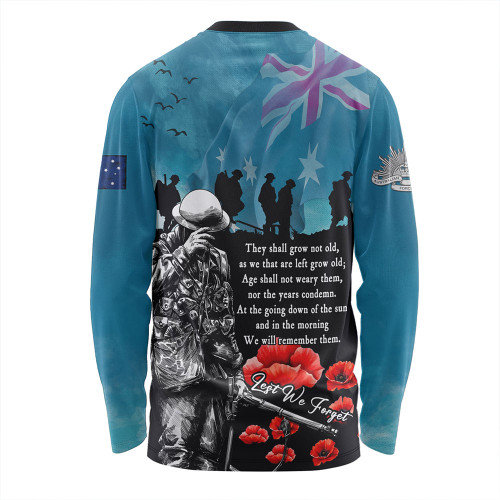 Australia Long Sleeve T-shirt Anzac Day Blue Horizon Of Sacrifice