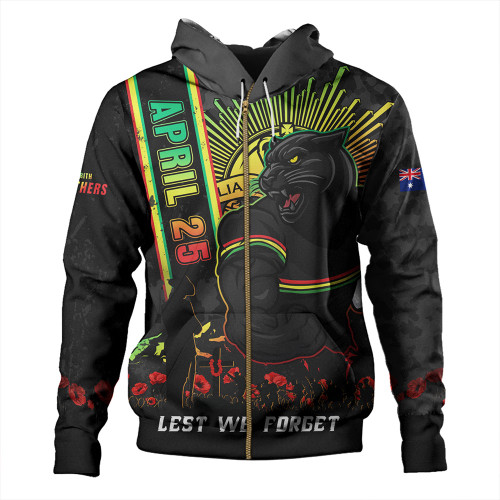 Penrith Panthers Hoodie Anzac Day Lest We Forget Strong Fighting Spirit Penrith Panthers Hoodie Anzac Day Lest We Forget Strong Fighting Spirit