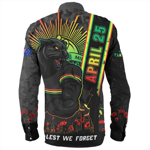 Penrith Panthers Long Sleeve Shirt Anzac Day Lest We Forget Strong Fighting Spirit Penrith Panthers Long Sleeve Shirt Anzac Day Lest We Forget Strong Fighting Spirit
