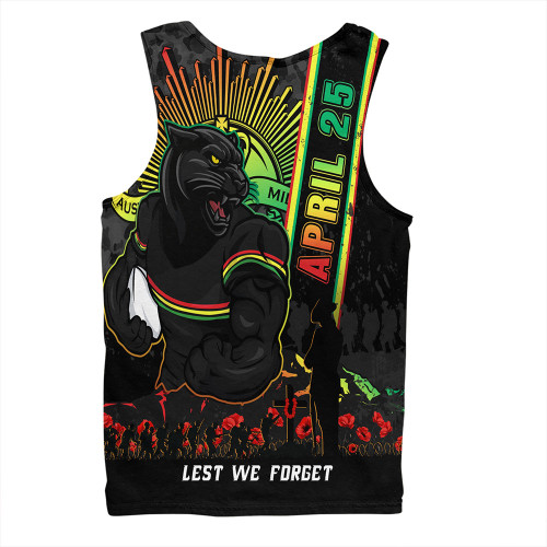 Penrith Panthers Men Singlet Anzac Day Lest We Forget Strong Fighting Spirit Penrith Panthers Men Singlet Anzac Day Lest We Forget Strong Fighting Spirit