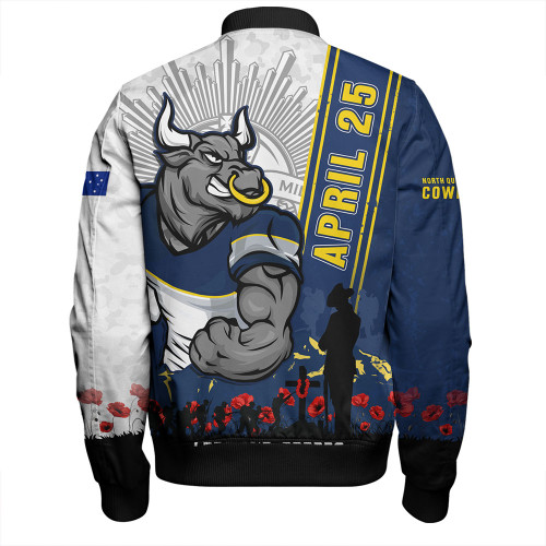 North Queensland Cowboys Bomber Jacket Anzac Day Lest We Forget Strong Fighting Spirit North Queensland Cowboys Bomber Jacket Anzac Day Lest We Forget Strong Fighting Spirit