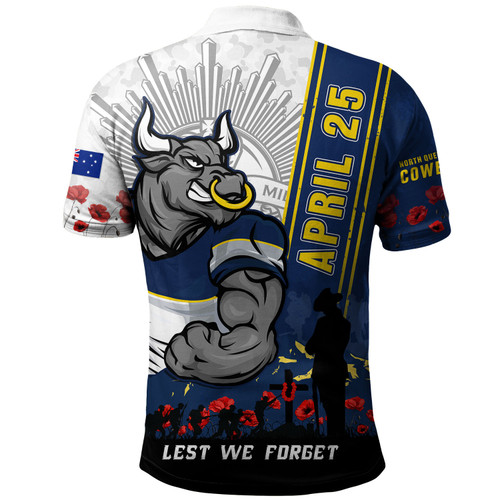 North Queensland Cowboys Polo Shirt Anzac Day Lest We Forget Strong Fighting Spirit North Queensland Cowboys Polo Shirt Anzac Day Lest We Forget Strong Fighting Spirit