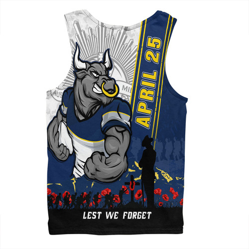North Queensland Cowboys Men Singlet Anzac Day Lest We Forget Strong Fighting Spirit North Queensland Cowboys Men Singlet Anzac Day Lest We Forget Strong Fighting Spirit