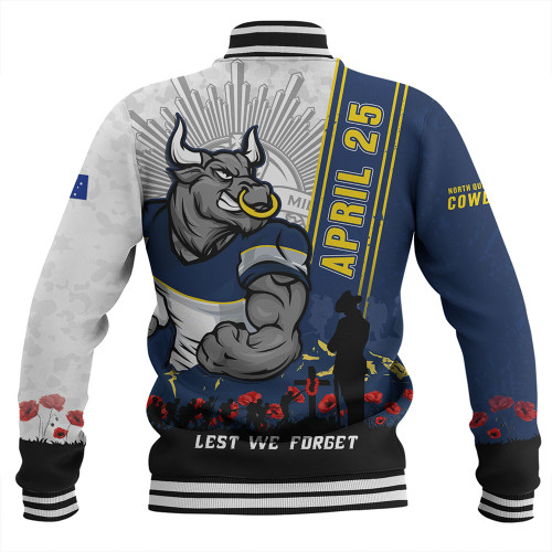North Queensland Cowboys Baseball Jacket Anzac Day Lest We Forget Strong Fighting Spirit North Queensland Cowboys Baseball Jacket Anzac Day Lest We Forget Strong Fighting Spirit