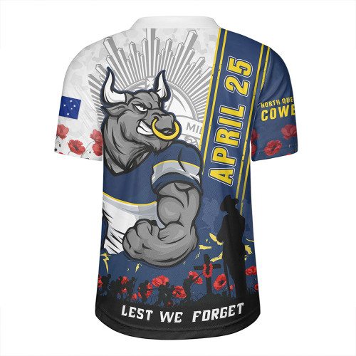 North Queensland Cowboys Rugby Jersey Anzac Day Lest We Forget Strong Fighting Spirit North Queensland Cowboys Rugby Jersey Anzac Day Lest We Forget Strong Fighting Spirit