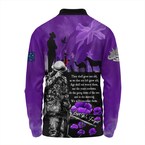 Australia Long Sleeve Polo Shirt Anzac Day Remembering The Animals Victims Of War Australia Long Sleeve Polo Shirt Anzac Day Remembering The Animals Victims Of War