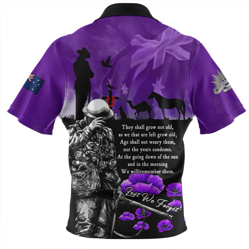 Australia Zip Polo Shirt Anzac Day Remembering The Animals Victims Of War Australia Zip Polo Shirt Anzac Day Remembering The Animals Victims Of War