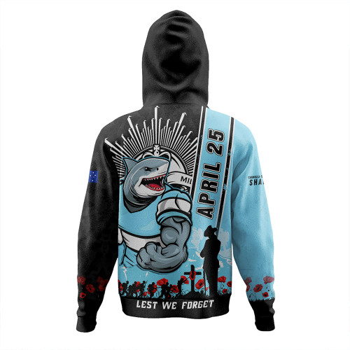 Cronulla-Sutherland Sharks Hoodie Anzac Day Lest We Forget Strong Fighting Spirit Cronulla-Sutherland Sharks Hoodie Anzac Day Lest We Forget Strong Fighting Spirit
