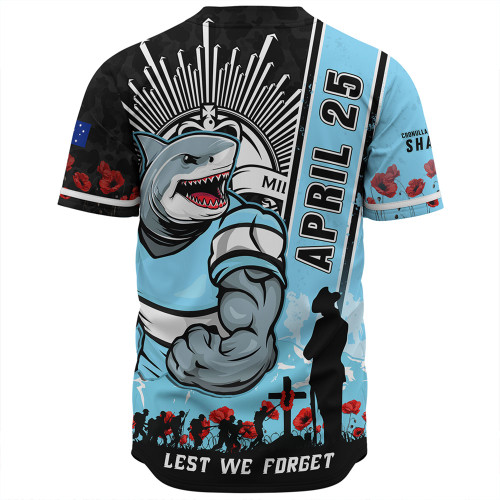 Cronulla-Sutherland Sharks Baseball Shirt Anzac Day Lest We Forget Strong Fighting Spirit Cronulla-Sutherland Sharks Baseball Shirt Anzac Day Lest We Forget Strong Fighting Spirit