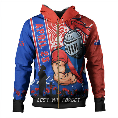 Newcastle Knights Hoodie Anzac Day Lest We Forget Strong Fighting Spirit Newcastle Knights Hoodie Anzac Day Lest We Forget Strong Fighting Spirit