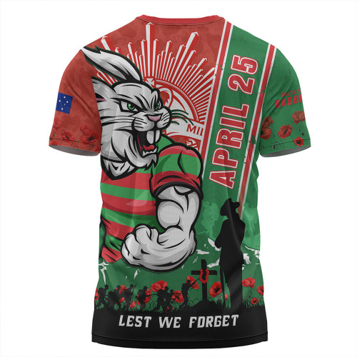 South Sydney Rabbitohs T-Shirt Anzac Day Lest We Forget Strong Fighting Spirit South Sydney Rabbitohs T-Shirt Anzac Day Lest We Forget Strong Fighting Spirit