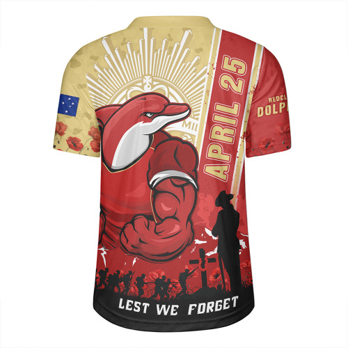 Redcliffe Dolphins Rugby Jersey Anzac Day Lest We Forget Strong Fighting Spirit Redcliffe Dolphins Rugby Jersey Anzac Day Lest We Forget Strong Fighting Spirit