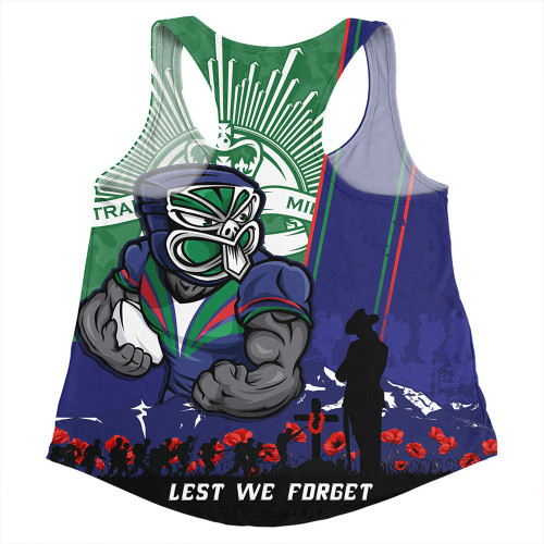 New Zealand Warriors Women Racerback Singlet Anzac Day Lest We Forget Strong Fighting Spirit New Zealand Warriors Women Racerback Singlet Anzac Day Lest We Forget Strong Fighting Spirit
