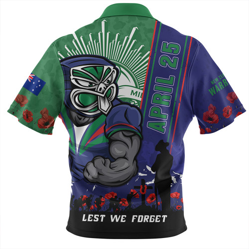 New Zealand Warriors Zip Polo Shirt Anzac Day Lest We Forget Strong Fighting Spirit New Zealand Warriors Zip Polo Shirt Anzac Day Lest We Forget Strong Fighting Spirit