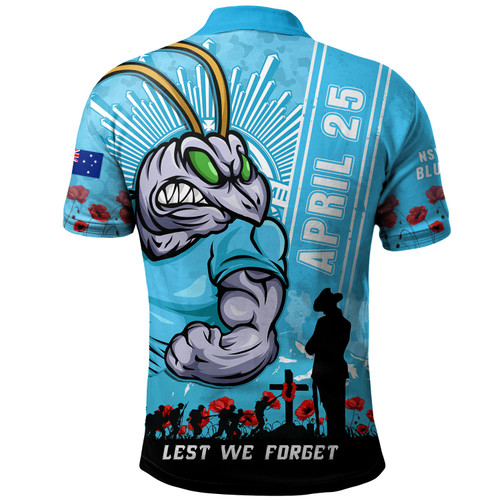 New South Wales Blues Polo Shirt Anzac Day Lest We Forget Strong Fighting Spirit New South Wales Blues Polo Shirt Anzac Day Lest We Forget Strong Fighting Spirit
