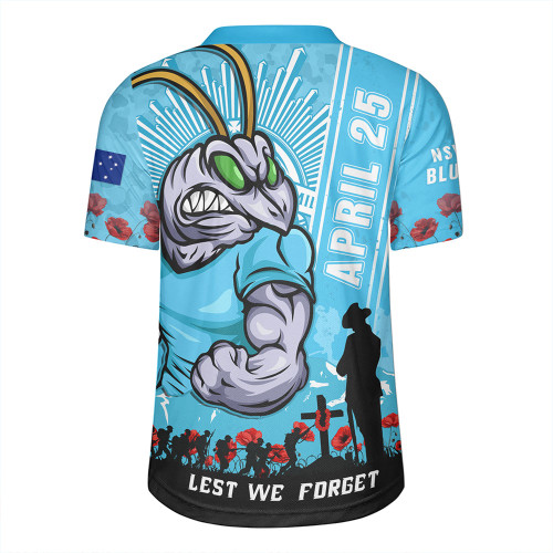 New South Wales Blues Rugby Jersey Anzac Day Lest We Forget Strong Fighting Spirit New South Wales Blues Rugby Jersey Anzac Day Lest We Forget Strong Fighting Spirit