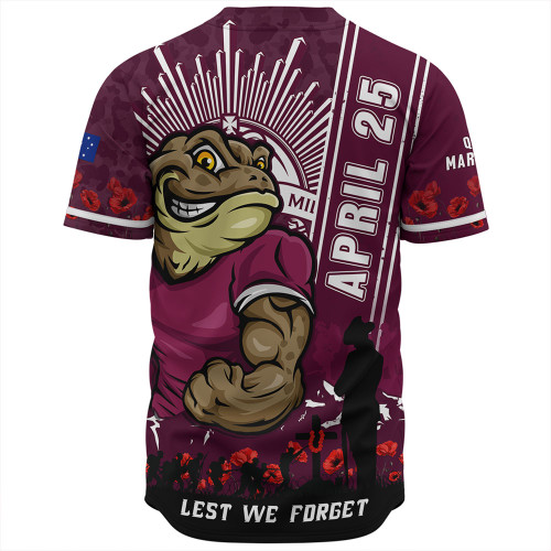 Queensland Maroons Baseball Shirt Anzac Day Lest We Forget Strong Fighting Spirit Queensland Maroons Baseball Shirt Anzac Day Lest We Forget Strong Fighting Spirit