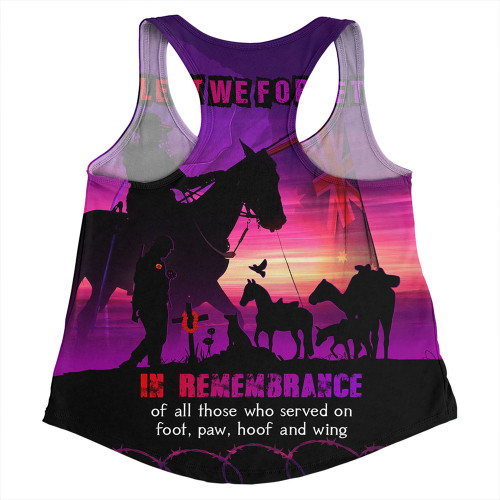Australia Women Racerback Singlet Anzac Day In Honour Of All Who Served