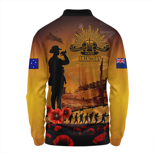 Australia Long Sleeve Polo Shirt ANZAC Day Guardian Of The Dawn Australia Long Sleeve Polo Shirt ANZAC Day Guardian Of The Dawn