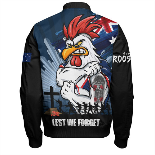 Sydney Roosters Bomber Jacket Fearless ANZAC Defender Sydney Roosters Bomber Jacket Fearless ANZAC Defender