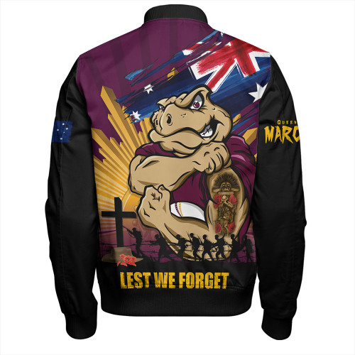 Queensland Maroons Bomber Jacket Fearless ANZAC Defender Queensland Maroons Bomber Jacket Fearless ANZAC Defender