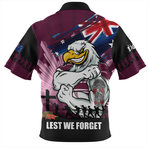 Manly Warringah Sea Eagles Hawaiian Shirt Fearless ANZAC Defender Manly Warringah Sea Eagles Hawaiian Shirt Fearless ANZAC Defender