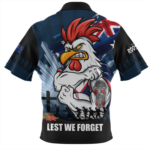 Sydney Roosters Hawaiian Shirt Fearless ANZAC Defender Sydney Roosters Hawaiian Shirt Fearless ANZAC Defender