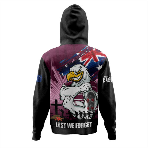 Manly Warringah Sea Eagles Hoodie Fearless ANZAC Defender Manly Warringah Sea Eagles Hoodie Fearless ANZAC Defender