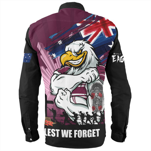 Manly Warringah Sea Eagles Long Sleeve Shirt Fearless ANZAC Defender Manly Warringah Sea Eagles Long Sleeve Shirt Fearless ANZAC Defender