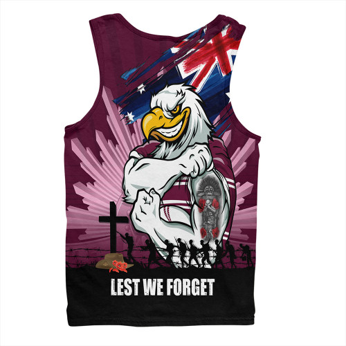 Manly Warringah Sea Eagles Men Singlet Fearless ANZAC Defender Manly Warringah Sea Eagles Men Singlet Fearless ANZAC Defender