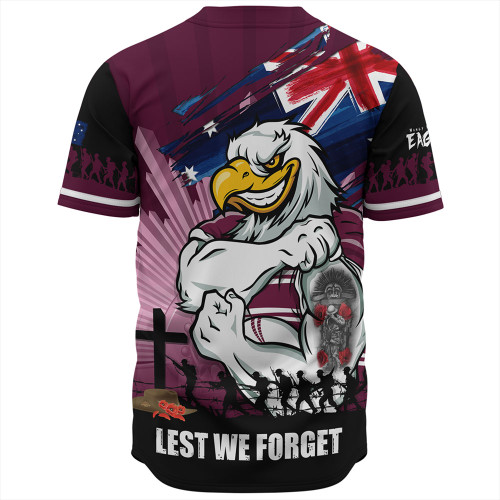 Manly Warringah Sea Eagles Baseball Shirt Fearless ANZAC Defender Manly Warringah Sea Eagles Baseball Shirt Fearless ANZAC Defender
