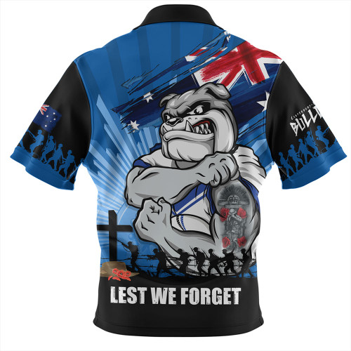 Canterbury-Bankstown Bulldogs Zip Polo Shirt Fearless ANZAC Defender Canterbury-Bankstown Bulldogs Zip Polo Shirt Fearless ANZAC Defender