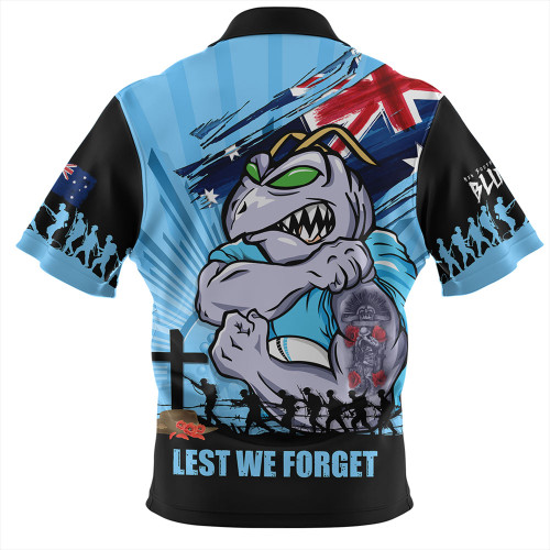 New South Wales Blues Zip Polo Shirt Fearless ANZAC Defender New South Wales Blues Zip Polo Shirt Fearless ANZAC Defender